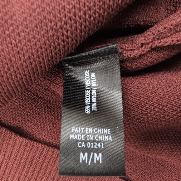 Icone Women's Maroon Sweater Lime Green/Highlighter Sleeve Stripe, Size Medium - Picture 5 of 7